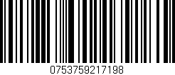 Código de barras (EAN, GTIN, SKU, ISBN): '0753759217198'