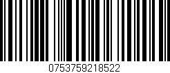 Código de barras (EAN, GTIN, SKU, ISBN): '0753759218522'