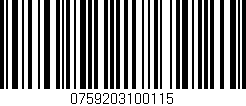 Código de barras (EAN, GTIN, SKU, ISBN): '0759203100115'