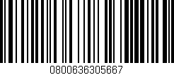 Código de barras (EAN, GTIN, SKU, ISBN): '0800636305667'