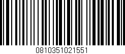 Código de barras (EAN, GTIN, SKU, ISBN): '0810351021551'