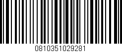 Código de barras (EAN, GTIN, SKU, ISBN): '0810351029281'