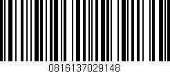 Código de barras (EAN, GTIN, SKU, ISBN): '0816137029148'