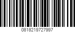 Código de barras (EAN, GTIN, SKU, ISBN): '0818219727997'