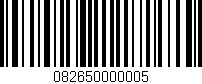 Código de barras (EAN, GTIN, SKU, ISBN): '082650000005'