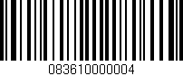 Código de barras (EAN, GTIN, SKU, ISBN): '083610000004'
