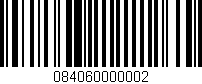 Código de barras (EAN, GTIN, SKU, ISBN): '084060000002'