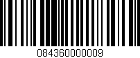 Código de barras (EAN, GTIN, SKU, ISBN): '084360000009'