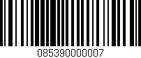 Código de barras (EAN, GTIN, SKU, ISBN): '085390000007'