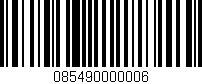 Código de barras (EAN, GTIN, SKU, ISBN): '085490000006'