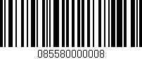 Código de barras (EAN, GTIN, SKU, ISBN): '085580000008'