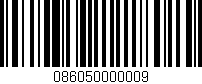 Código de barras (EAN, GTIN, SKU, ISBN): '086050000009'