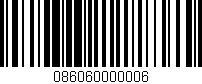 Código de barras (EAN, GTIN, SKU, ISBN): '086060000006'