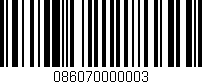 Código de barras (EAN, GTIN, SKU, ISBN): '086070000003'