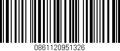 Código de barras (EAN, GTIN, SKU, ISBN): '0861120951326'