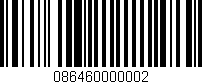 Código de barras (EAN, GTIN, SKU, ISBN): '086460000002'