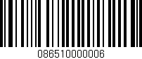 Código de barras (EAN, GTIN, SKU, ISBN): '086510000006'