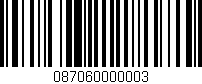 Código de barras (EAN, GTIN, SKU, ISBN): '087060000003'