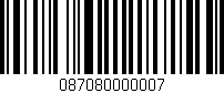 Código de barras (EAN, GTIN, SKU, ISBN): '087080000007'