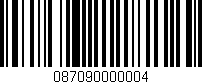 Código de barras (EAN, GTIN, SKU, ISBN): '087090000004'