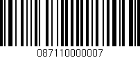 Código de barras (EAN, GTIN, SKU, ISBN): '087110000007'