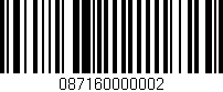 Código de barras (EAN, GTIN, SKU, ISBN): '087160000002'