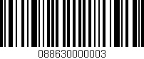 Código de barras (EAN, GTIN, SKU, ISBN): '088630000003'