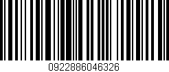 Código de barras (EAN, GTIN, SKU, ISBN): '0922886046326'