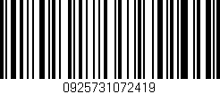 Código de barras (EAN, GTIN, SKU, ISBN): '0925731072419'