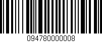 Código de barras (EAN, GTIN, SKU, ISBN): '094780000008'