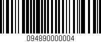 Código de barras (EAN, GTIN, SKU, ISBN): '094890000004'