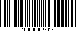 Código de barras (EAN, GTIN, SKU, ISBN): '1000000026016'