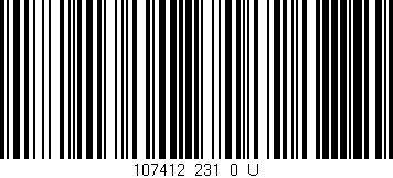 Código de barras (EAN, GTIN, SKU, ISBN): '107412_231_0_U'