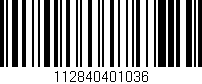 Código de barras (EAN, GTIN, SKU, ISBN): '112840401036'