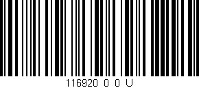 Código de barras (EAN, GTIN, SKU, ISBN): '116920_0_0_U'