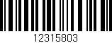Código de barras (EAN, GTIN, SKU, ISBN): '12315803'