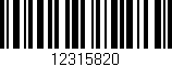 Código de barras (EAN, GTIN, SKU, ISBN): '12315820'