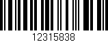 Código de barras (EAN, GTIN, SKU, ISBN): '12315838'