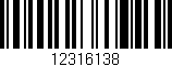 Código de barras (EAN, GTIN, SKU, ISBN): '12316138'