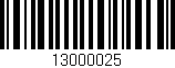 Código de barras (EAN, GTIN, SKU, ISBN): '13000025'