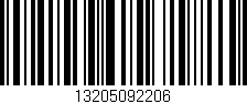 Código de barras (EAN, GTIN, SKU, ISBN): '13205092206'