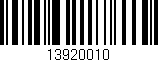 Código de barras (EAN, GTIN, SKU, ISBN): '13920010'