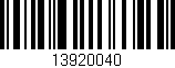 Código de barras (EAN, GTIN, SKU, ISBN): '13920040'