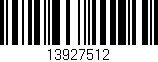 Código de barras (EAN, GTIN, SKU, ISBN): '13927512'