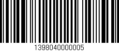 Código de barras (EAN, GTIN, SKU, ISBN): '1398040000005'