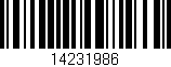 Código de barras (EAN, GTIN, SKU, ISBN): '14231986'