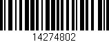 Código de barras (EAN, GTIN, SKU, ISBN): '14274802'