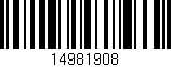 Código de barras (EAN, GTIN, SKU, ISBN): '14981908'