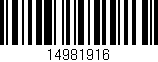 Código de barras (EAN, GTIN, SKU, ISBN): '14981916'