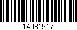 Código de barras (EAN, GTIN, SKU, ISBN): '14981917'